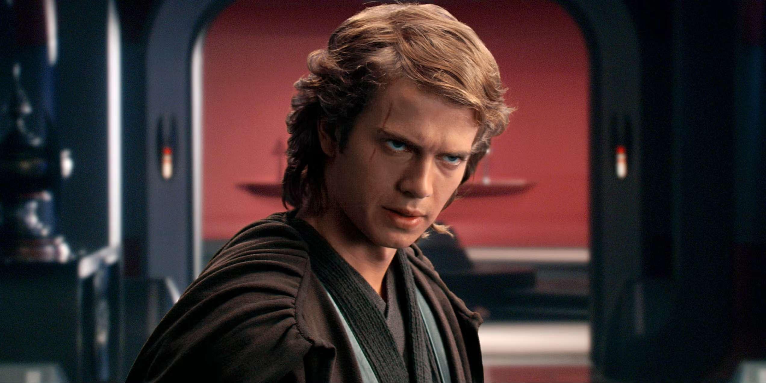 آناکین اسکای واکر قوی ترین Jedi در Revenge of the Sith با چهره ای عصبانی