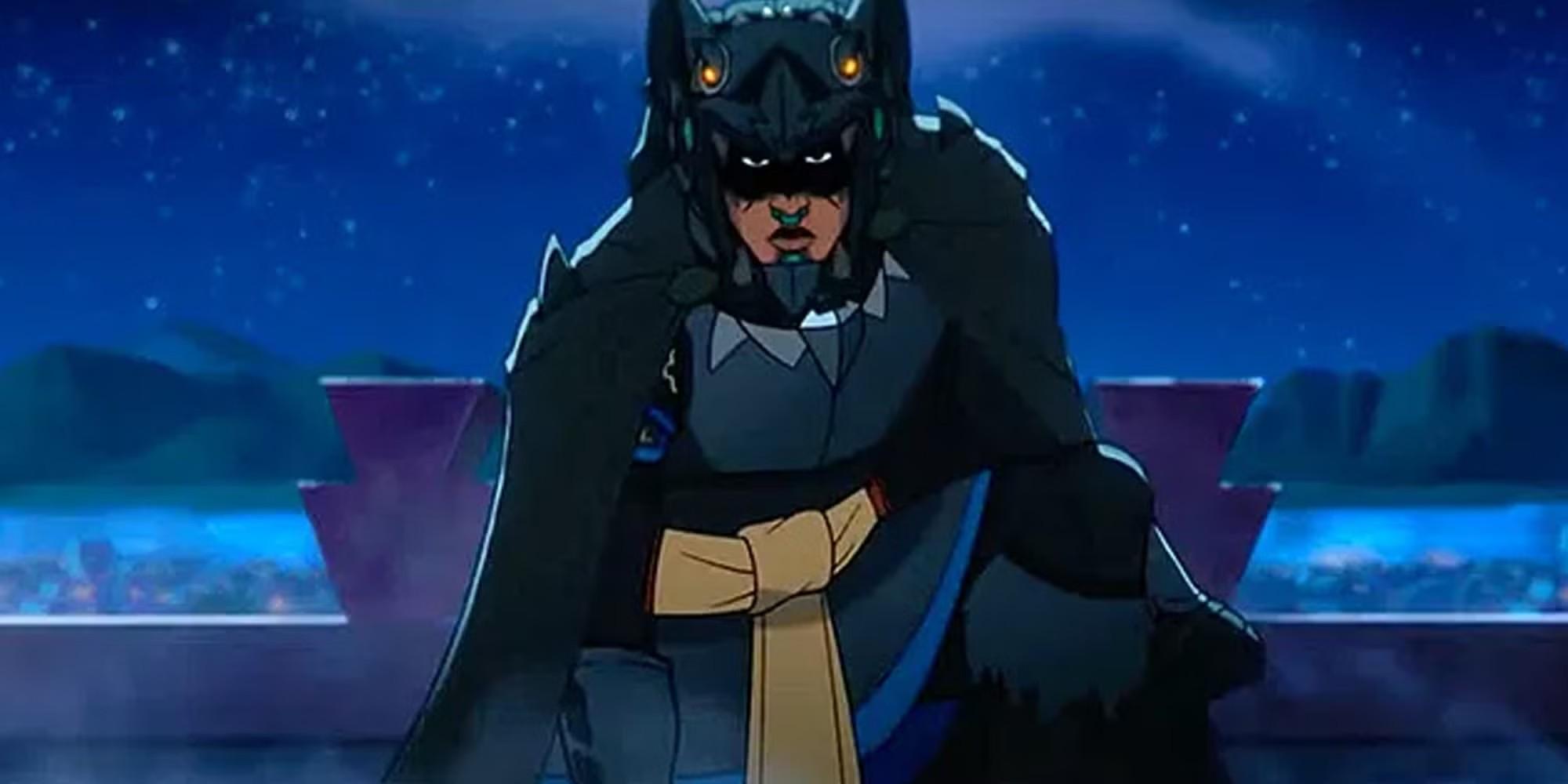 پیشینه Joker در Aztec Batman: صحنه ای از قهرمان که به جلو نگاه می کند