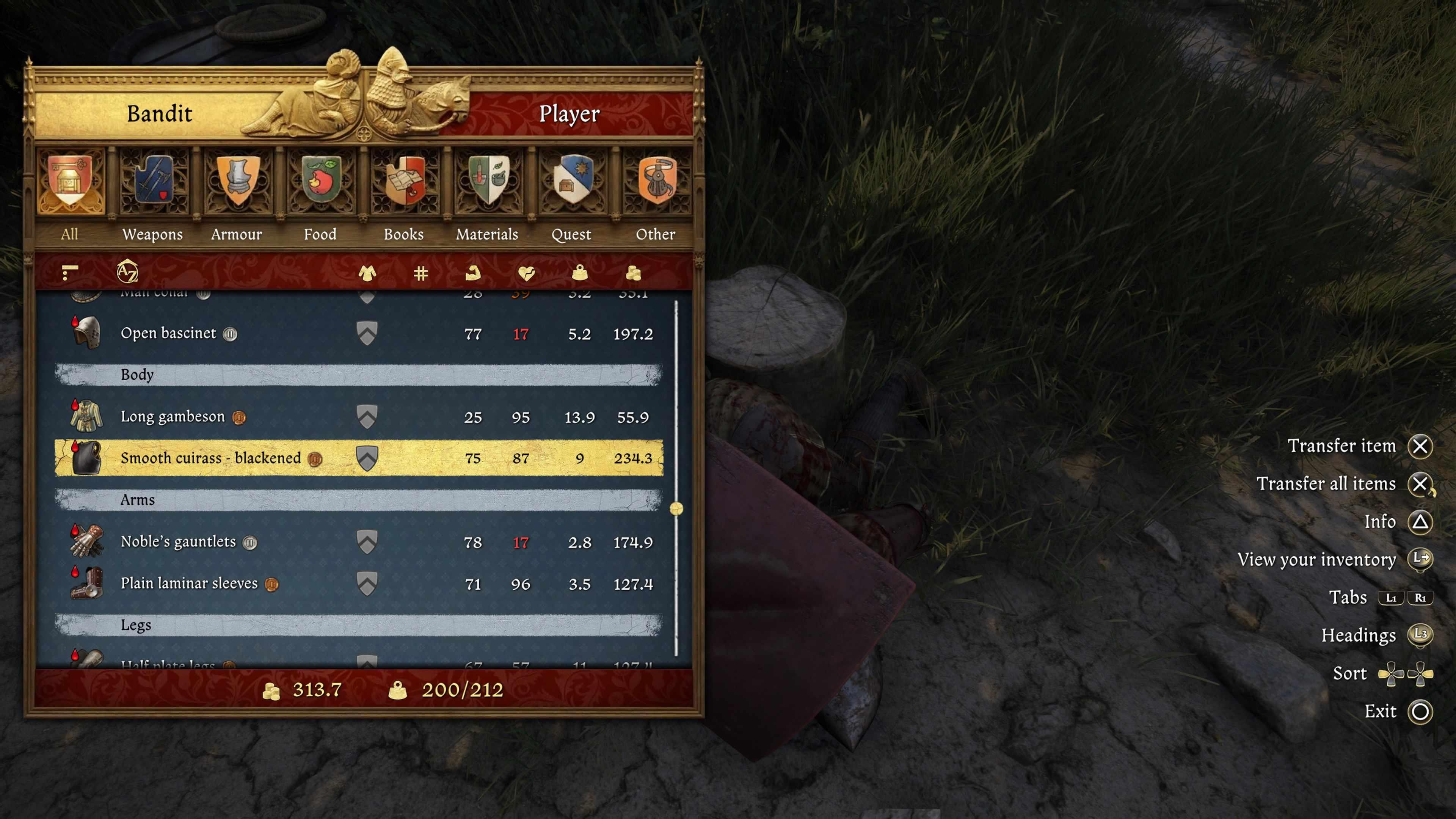 نمایی از Kingdom Come Deliverance 2 Legacy of the Forge DLC نشان دهنده هنری در حال غارت جسد یک راهزن مرده، که زرهش ارزش قابل توجهی دارد - Kingdom Come: Deliverance 2 پول و دزدی