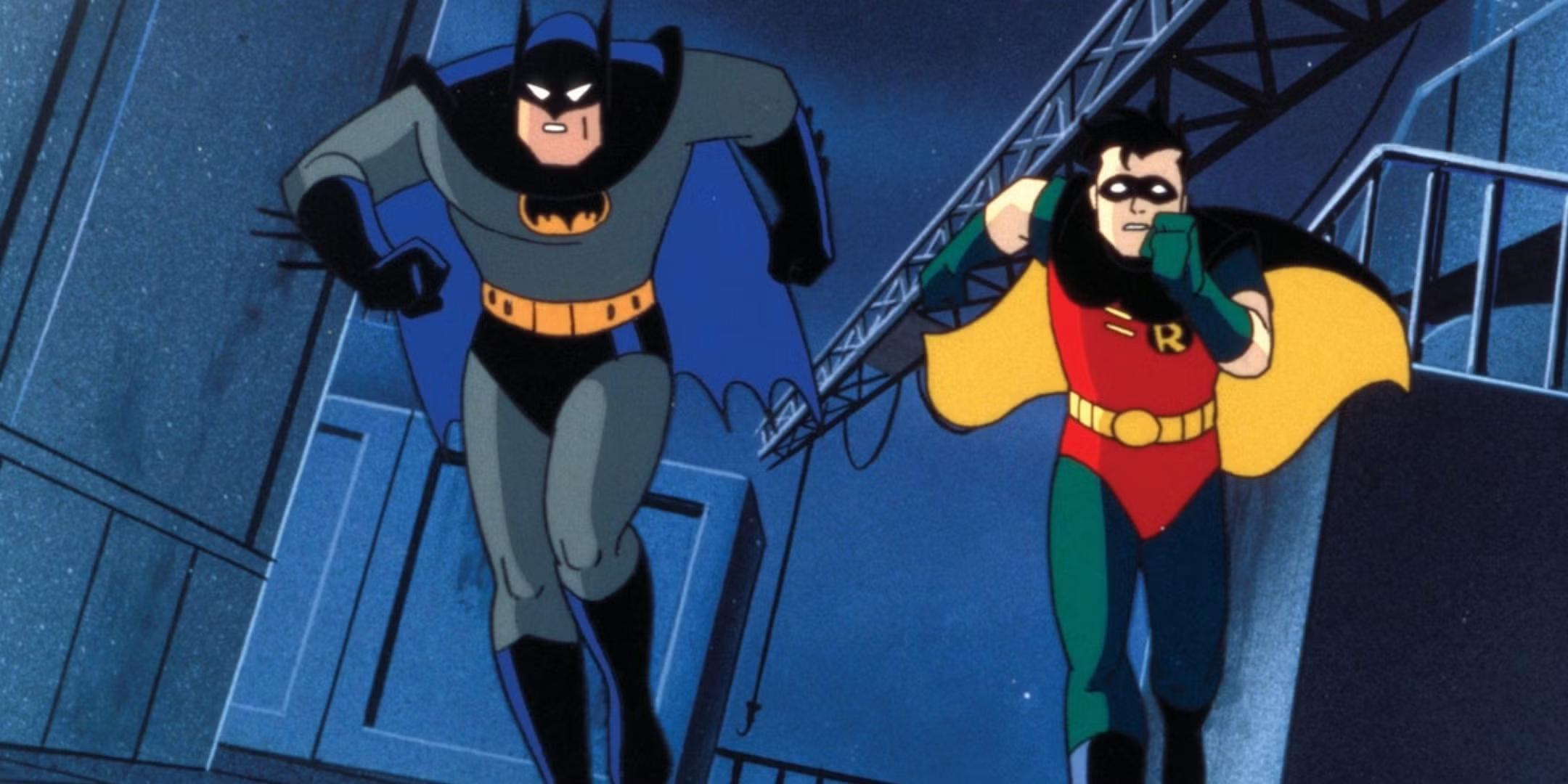 بتمن و رابین در Batman the Animated Series در حال دویدن، انیمیشن بدون قسمت بد