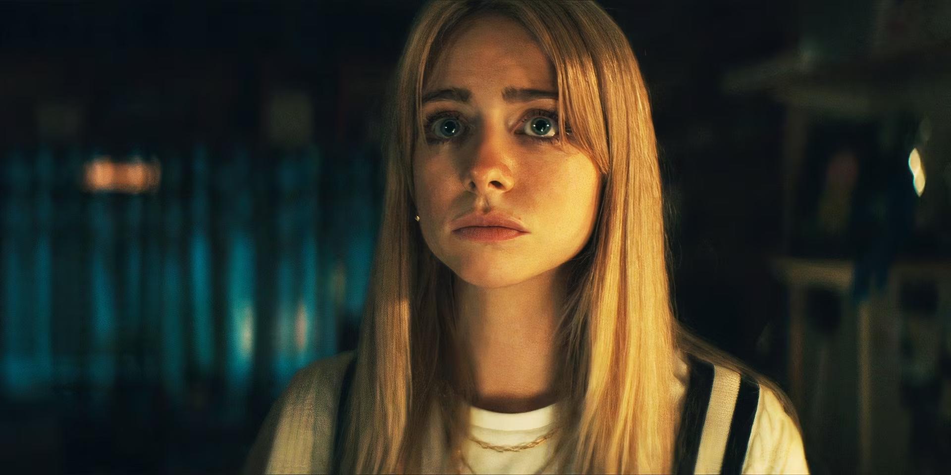 Cate (Maddie Phillips) in Gen V season 1, episode 3, looking sad. This past context is crucial for understanding Gen V Season 2 رستگاری Cate.