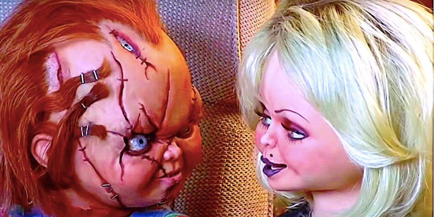بهترین فیلم های ترسناک دهه 90: Chucky و Tiffany در Bride of Chucky صحبت می کنند
