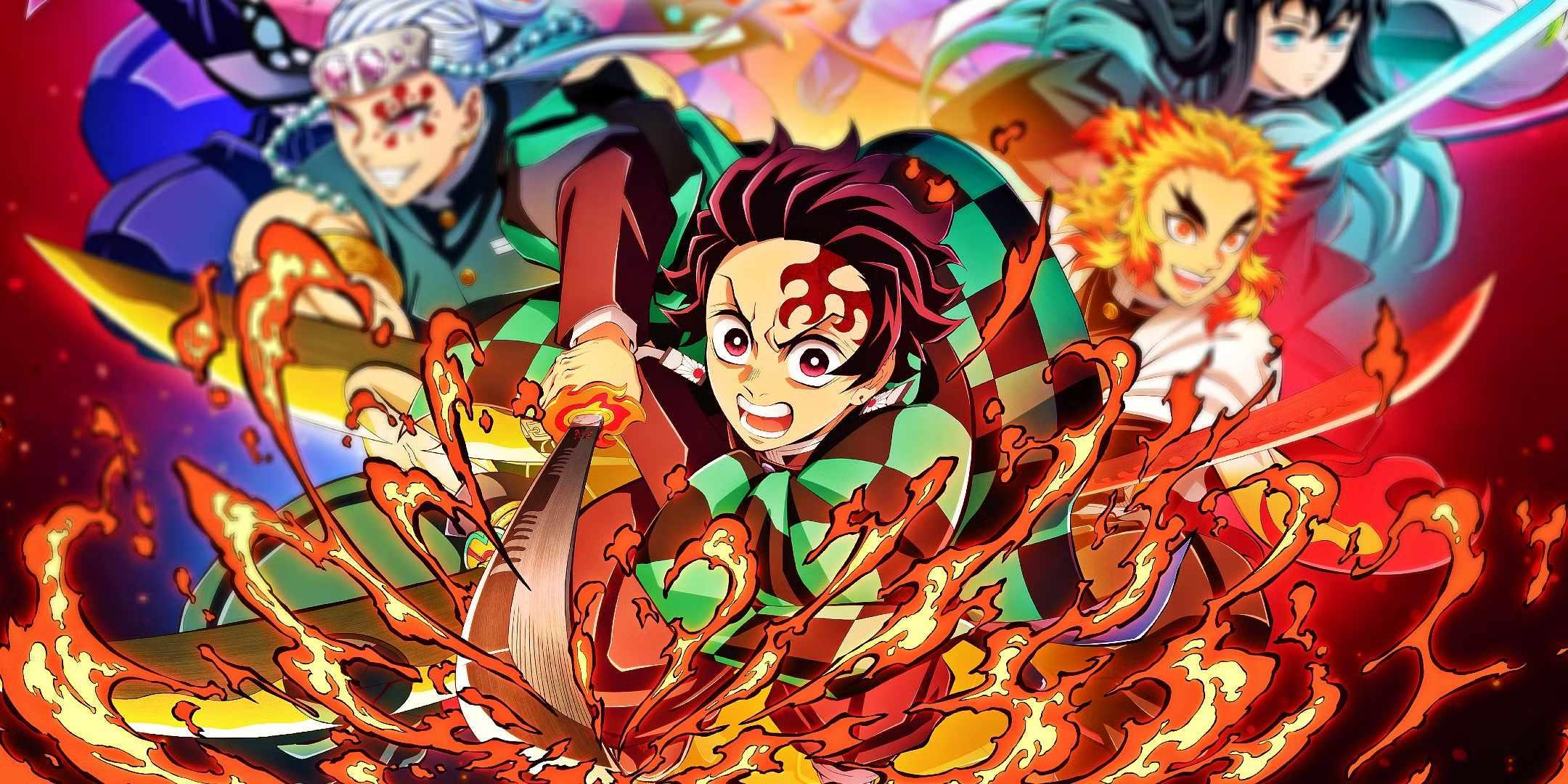 هنر Demon Slayer Hinokami Chronicles 2 تانجیرو را نشان می دهد که با شمشیر فروزان خود آماده ضربه زدن است - Demon Slayer: Infinity Castle تاریخ اکران