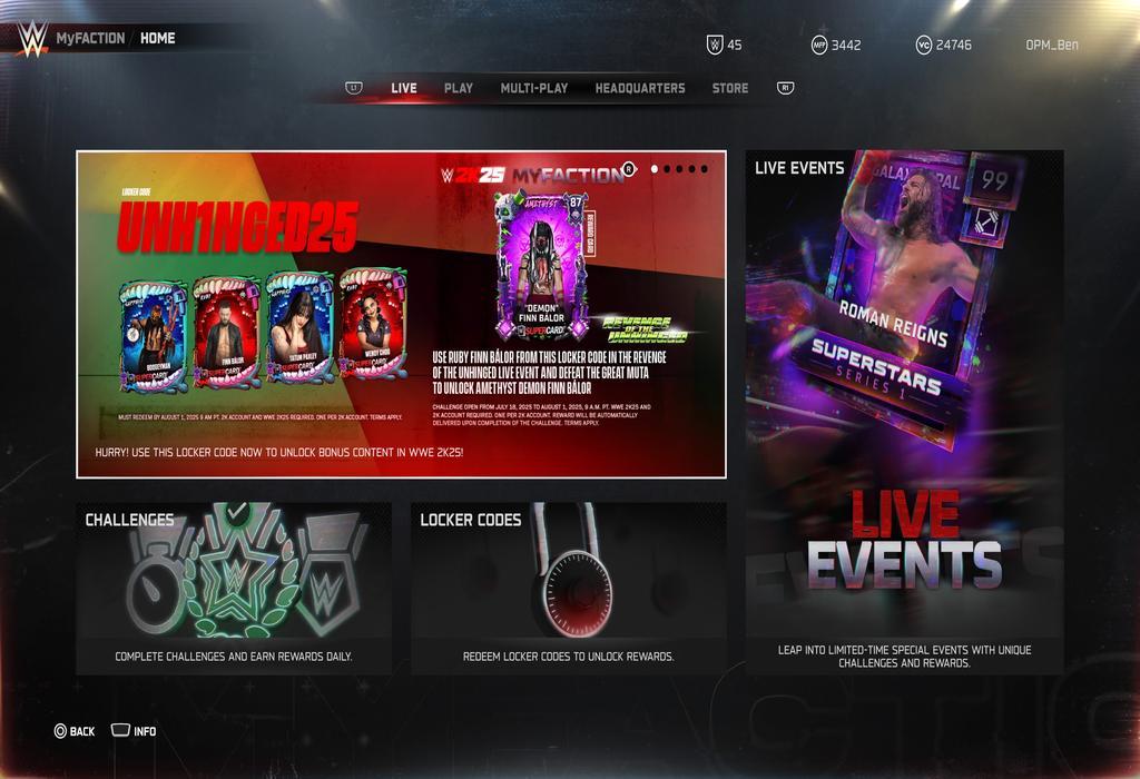 راهنمای کامل کدهای لاکر WWE 2K25: دریافت کارت های MyFaction رایگان و VC