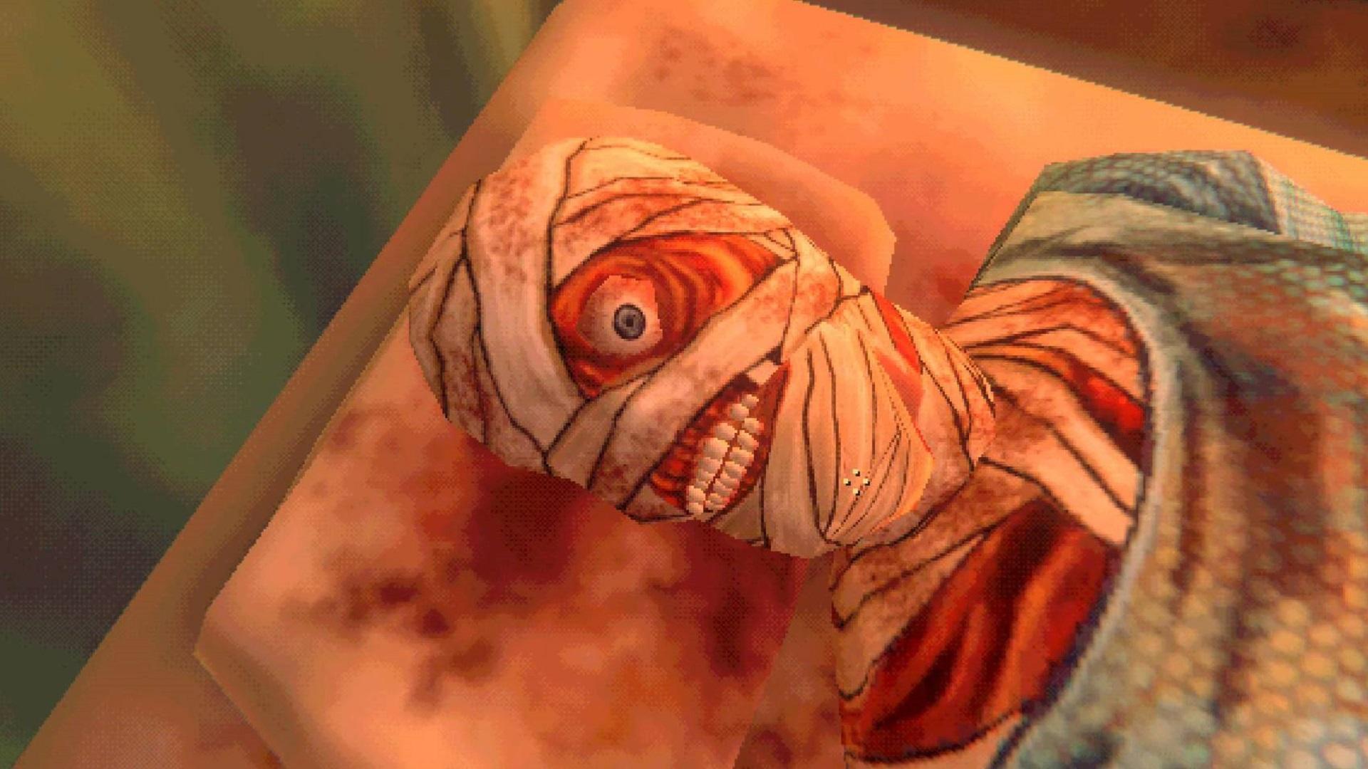 بازی ترسناک الهام گرفته از The Thing: Mouthwashing screenshot of the captain Curly covered in bandages