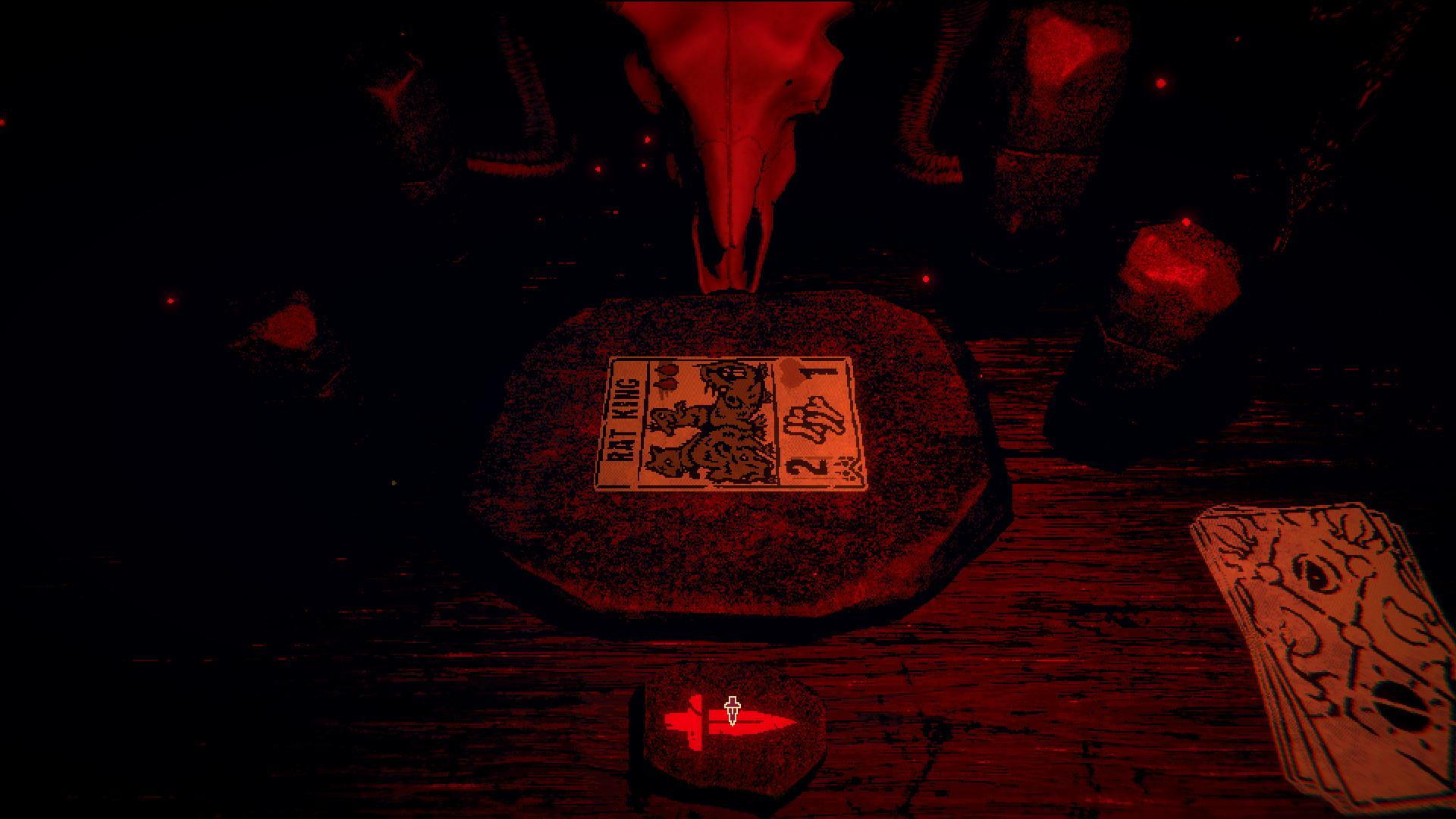A screenshot of the Inscryption game board, یکی از بهترین بازی های Roguelike.