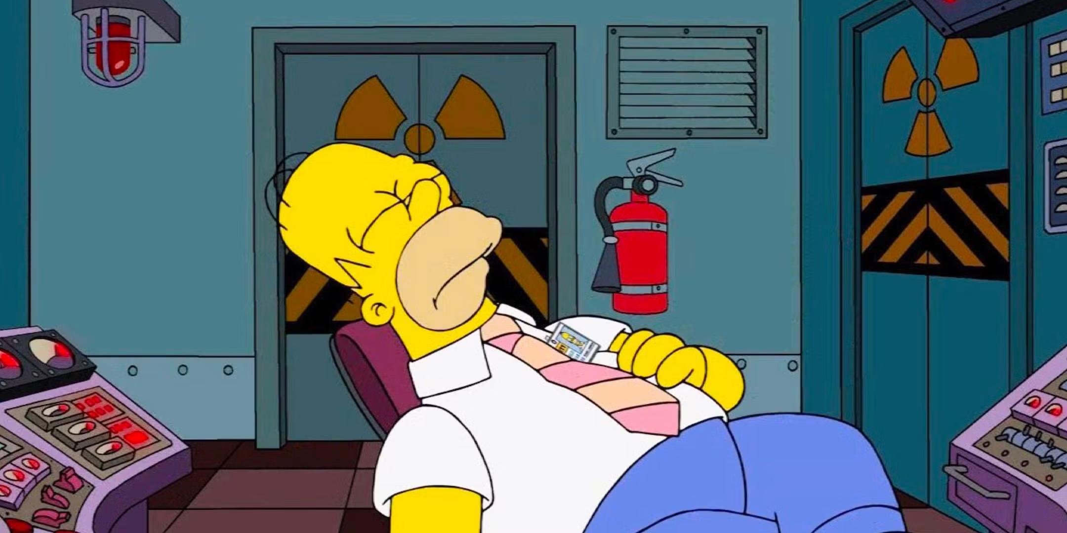 سیاست The Simpsons: هومر در The Simpsons پشت میزش خوابیده است