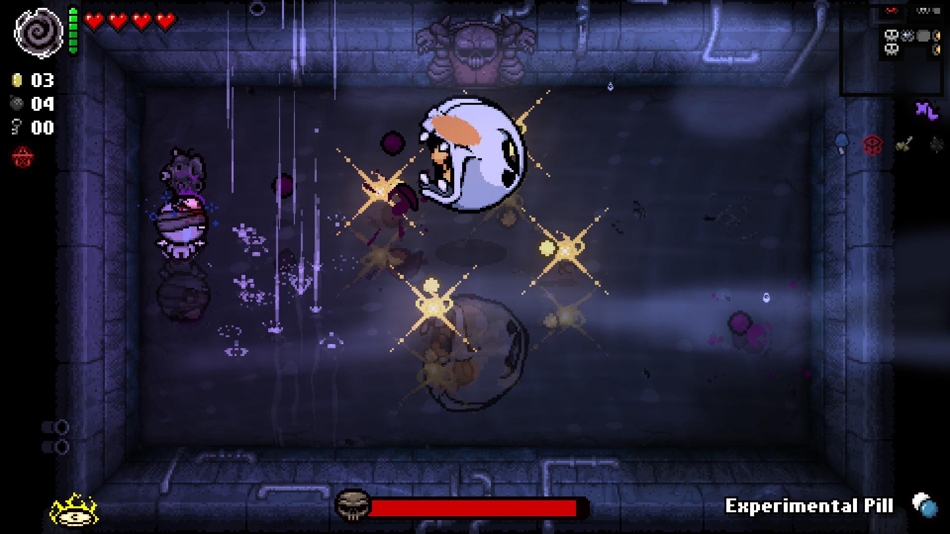 Toothy boss in The Binding of Isaac, a dark and challenging game from بهترین بازی های Roguelike.