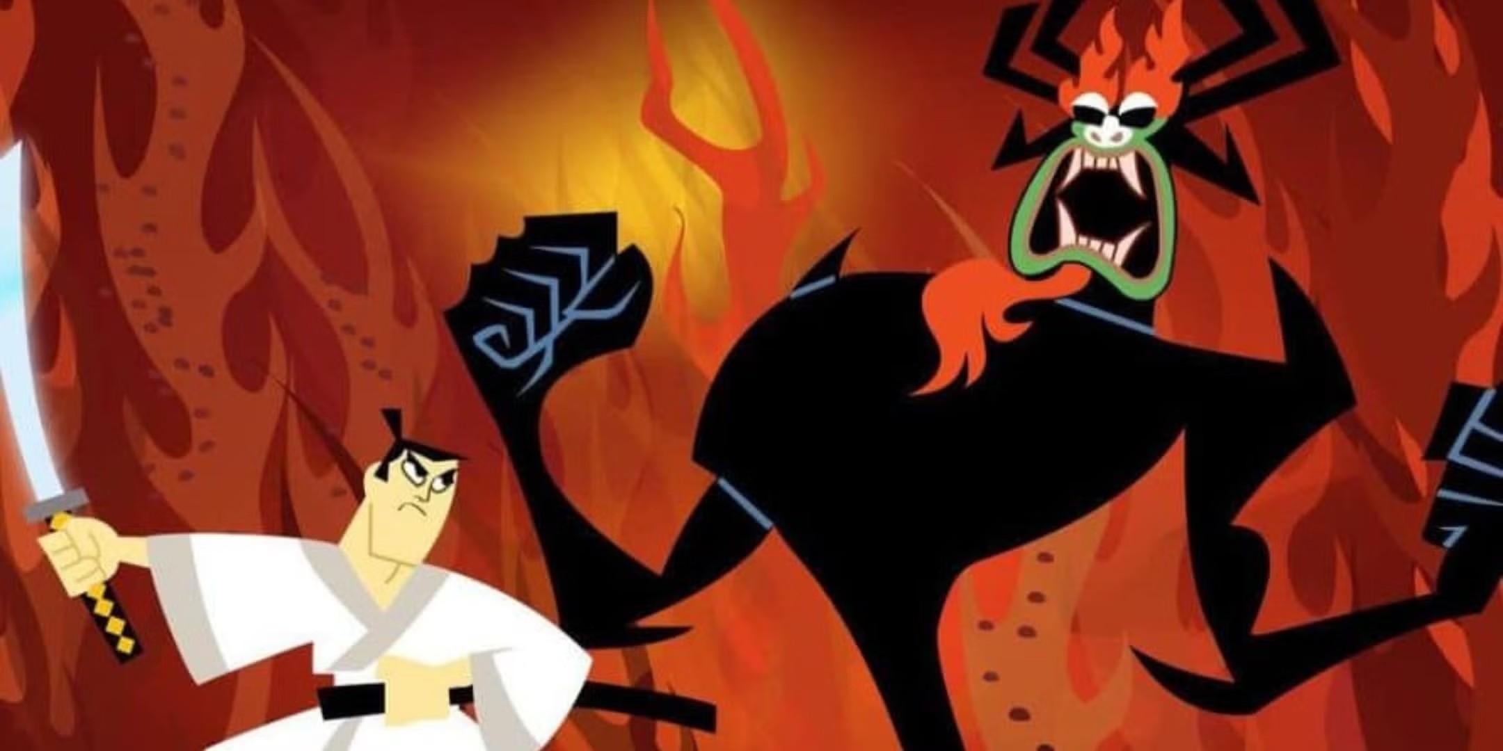 جک رو در روی آکو در Samurai Jack، انیمیشن بدون قسمت بد