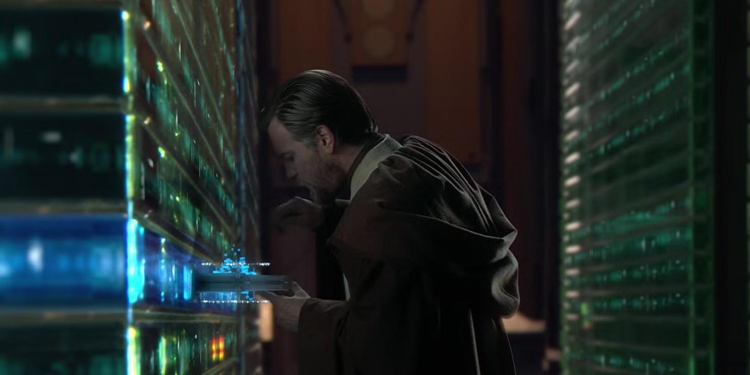 اوبی-وان در حال تماشای هولوگرام Order 66، آناکین اسکای واکر قوی ترین Jedi در Revenge of the Sith