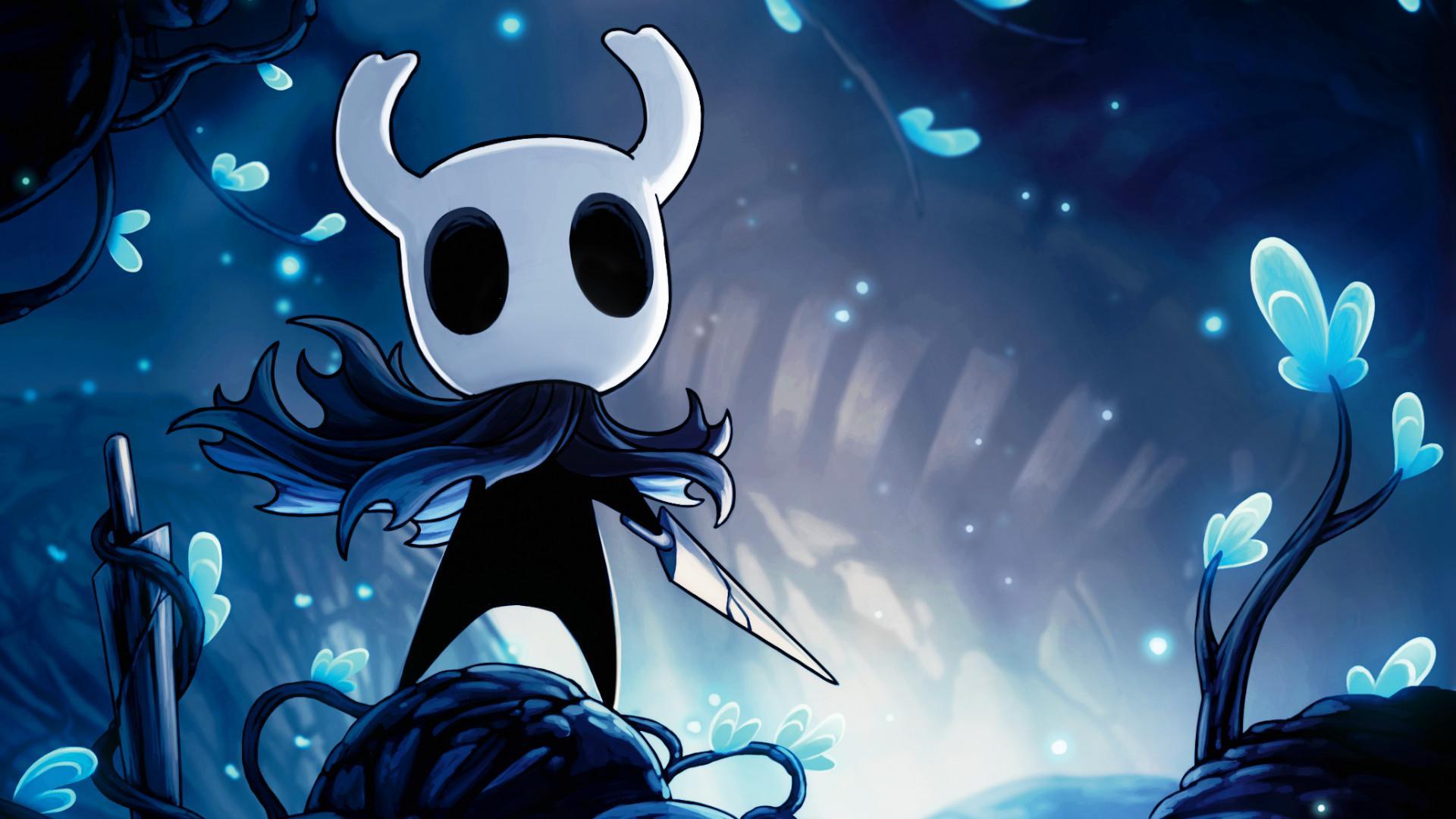 دشواری Silksong و Hollow Knight: The Knight stands blade in hand in key art for Hollow Knight, used in Edge Magazine's Time Extend feature