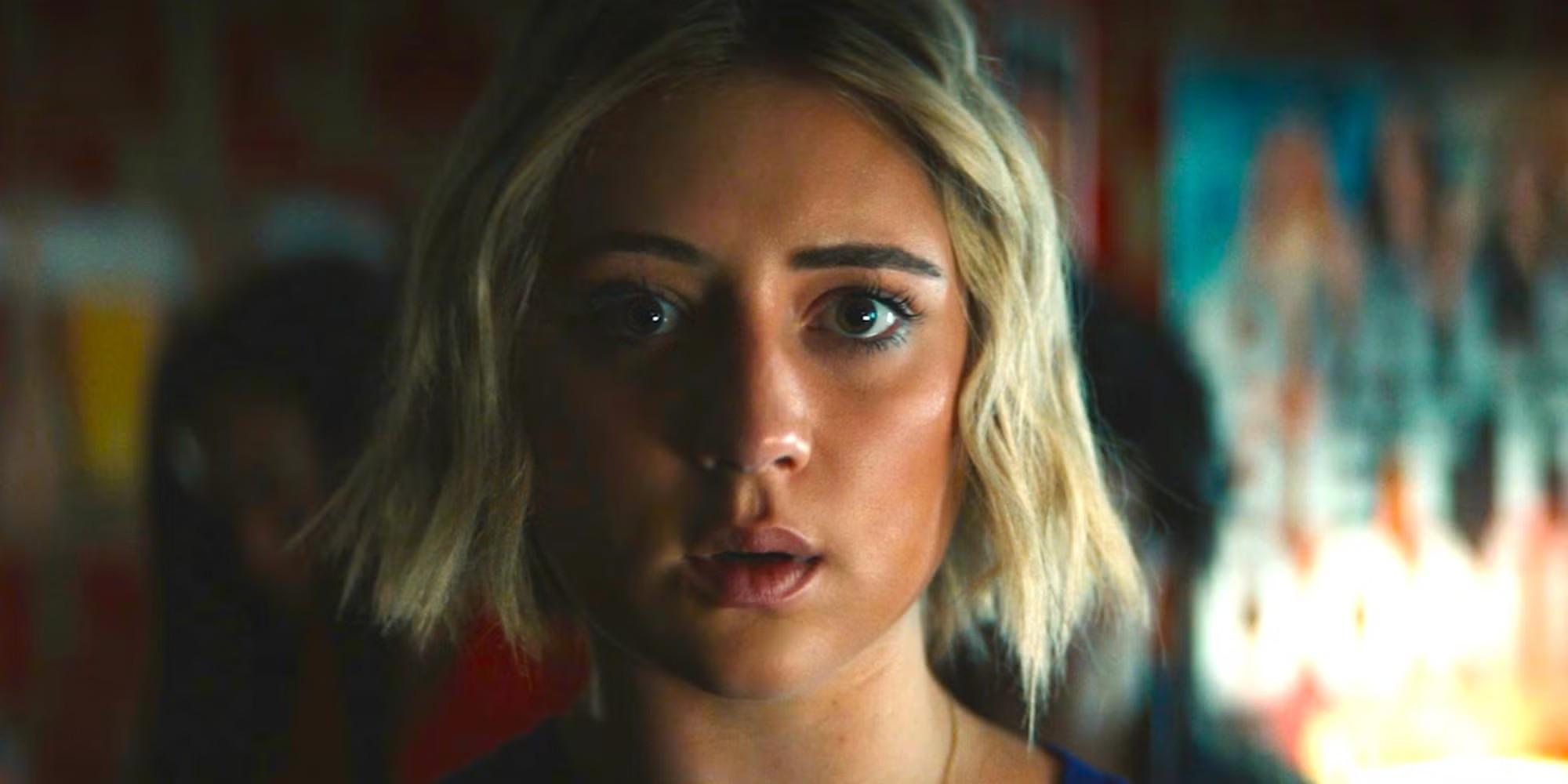 Lizzie Broadway as Emma looking surprised in Gen V episode 6 Gen V The Boys Ant-Man پارودی