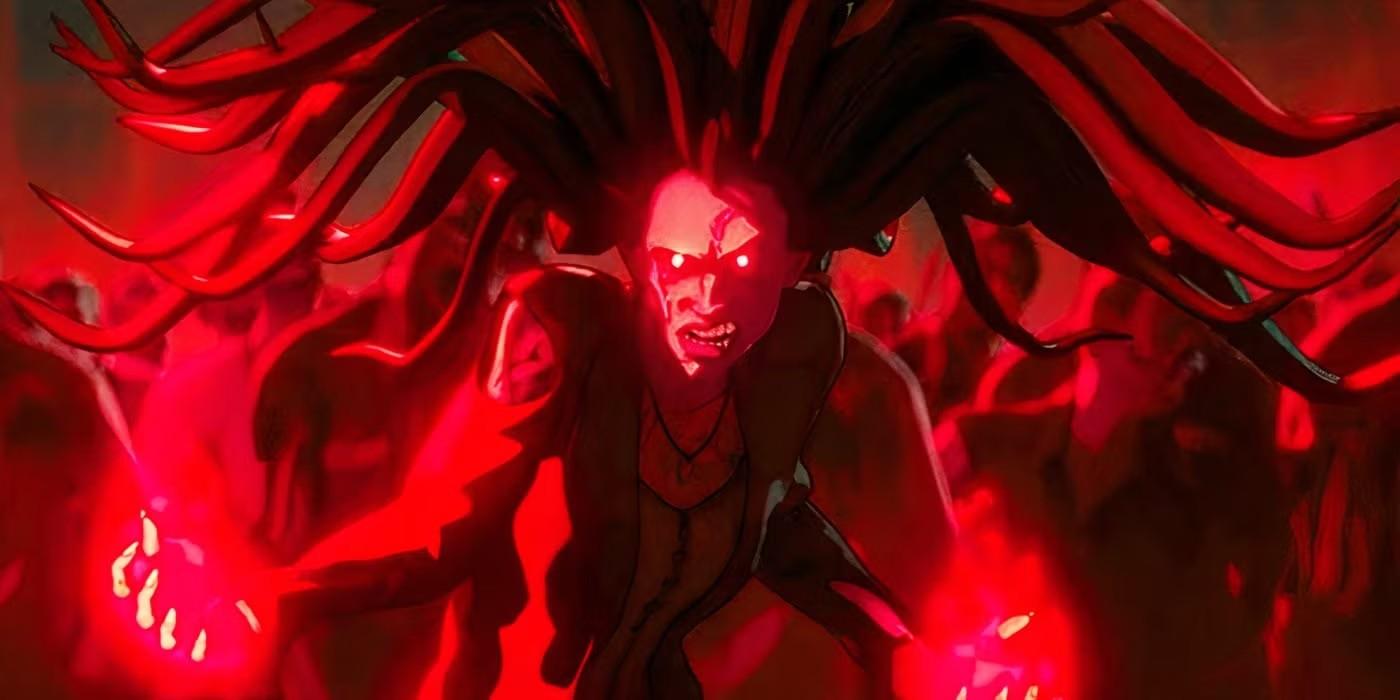 Zombie Scarlet Witch with other zombies in What If...? season 1 - Marvel Zombies ایستر اگ و اشارات MCU