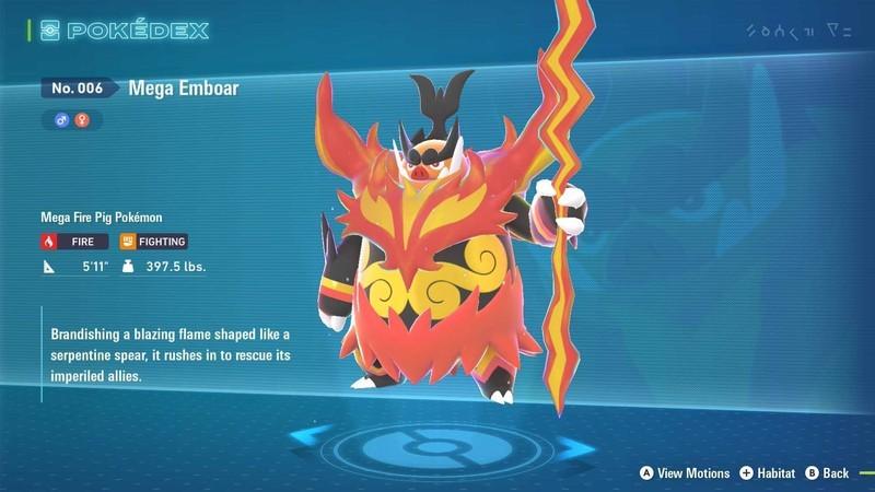 Mega Emboar یکی از اشکال تکامل یافته برای بهترین استارتر Pokemon Legends: Z-A