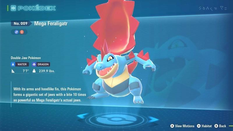 Mega Feraligatr یکی از اشکال تکامل یافته برای بهترین استارتر Pokemon Legends: Z-A