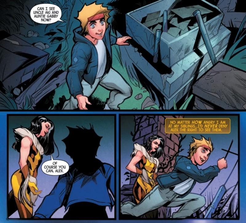 نوه Wolverine، الکس، معرفی می شود و گسترش خانواده Wolverine و همسرش Vindicator