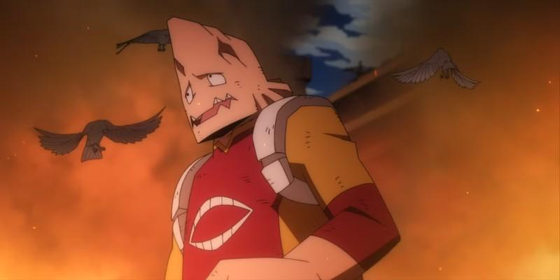 کوجی کودا به همراه چند پرنده که به او کمک می کنند، در حالی که نامطمئن به دنبال شوجی می گردد. My Hero Academia Class 1-A ضعیف قوی