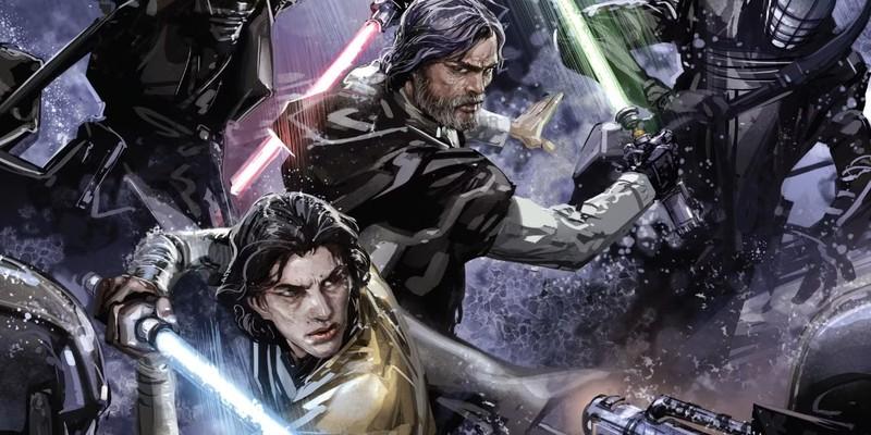 لوک اسکای واکر و بن سولو در حال مبارزه با شوالیه های رن، راه های بازگشت Ben Solo