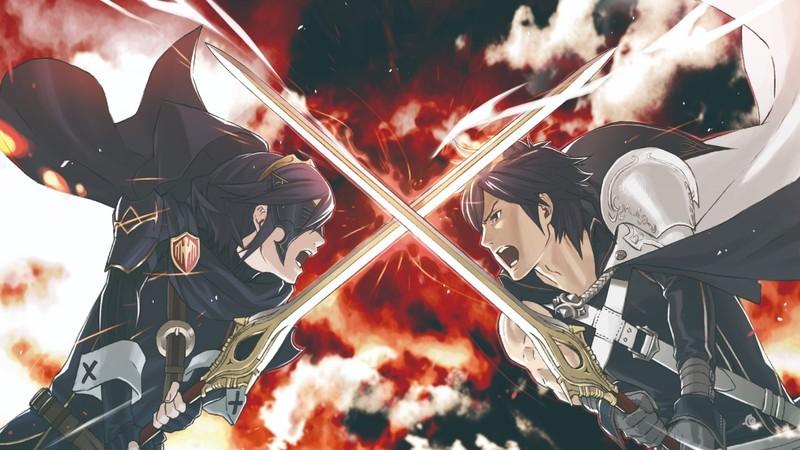 Chrom and Gerome screaming and clashing their swords in Fire Emblem: Awakening, از بهترین بازی های Nintendo 3DS.