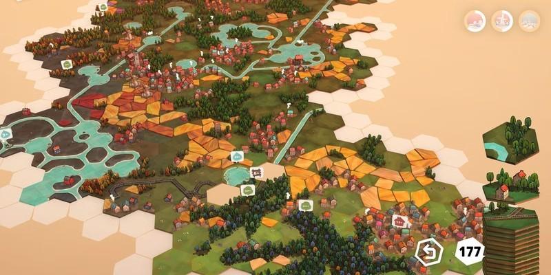 سازنده شهر با چیدمان کاشی Dorfromantik، یک بازی استراتژیک برای خستگی.