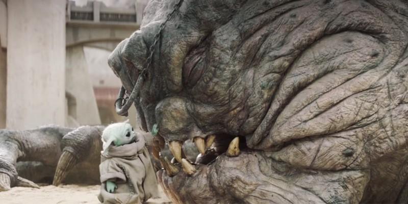 Grogu puts a rancor to sleep in The Book of Boba Fett - قدرت های نادیده گرفته شده Star Wars