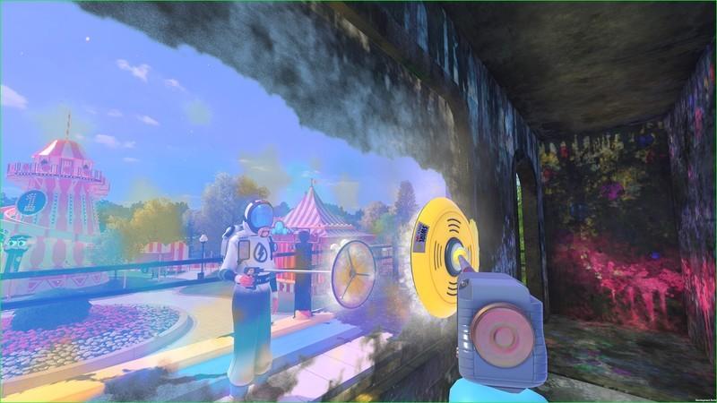 استفاده از پاک کننده سطح در سمت مقابل یک پنجره کثیف برای یک مامور دیگه در PowerWash Simulator 2 کراس پلی