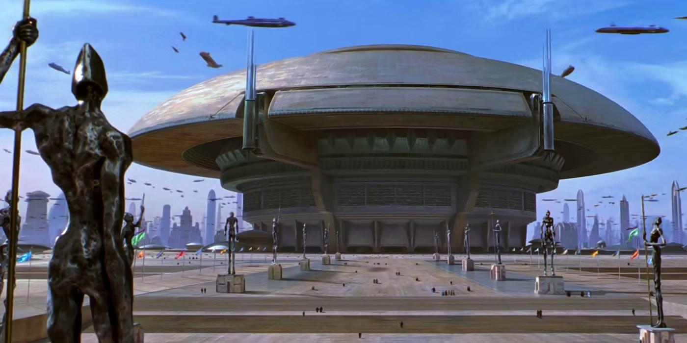 اتاق های سنا در کوروسانت در سه گانه پیش درآمد Star Wars، Star Wars: سقوط دموکراسی