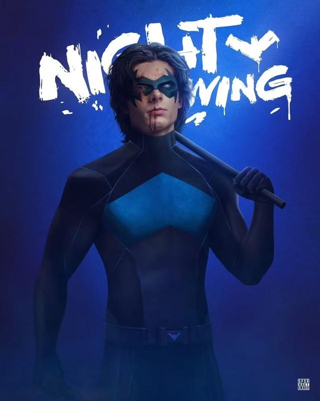 میسون تامس در نقش نایت وینگ در دنیای دی سی - اثر هنری طرفداران - Mason Thames Nightwing در DCU