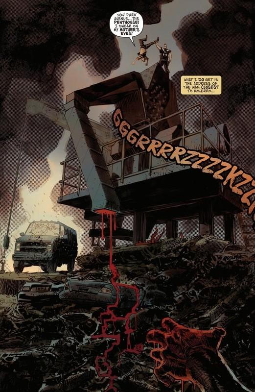 Punisher: تاریک ترین قتل - فرانک کستل در Marvel Knights Punisher #1 یک مجرم را به داخل دستگاه خردکن می اندازد