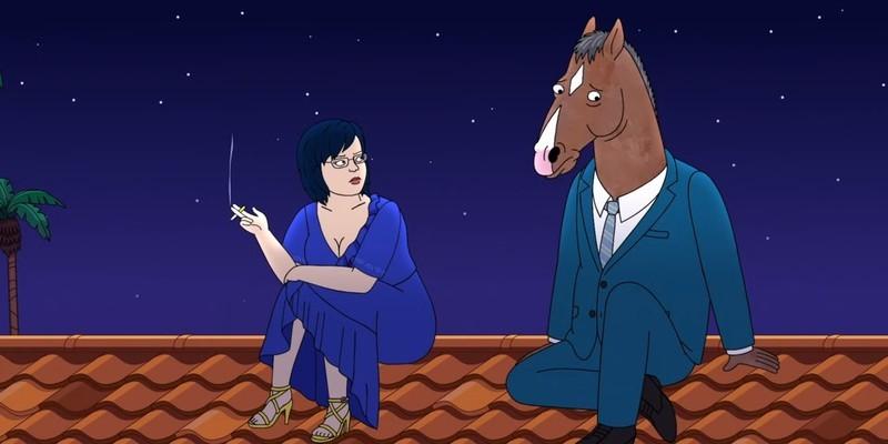 BoJack و Diane روی پشت بام در BoJack Horseman، یکی از بهترین پایان سریال ها.