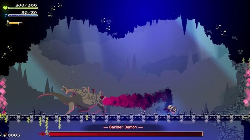 A screenshot of a drake boss in Momodora: Moonlit Farewell, یکی از بهترین بازی های Metroidvania.