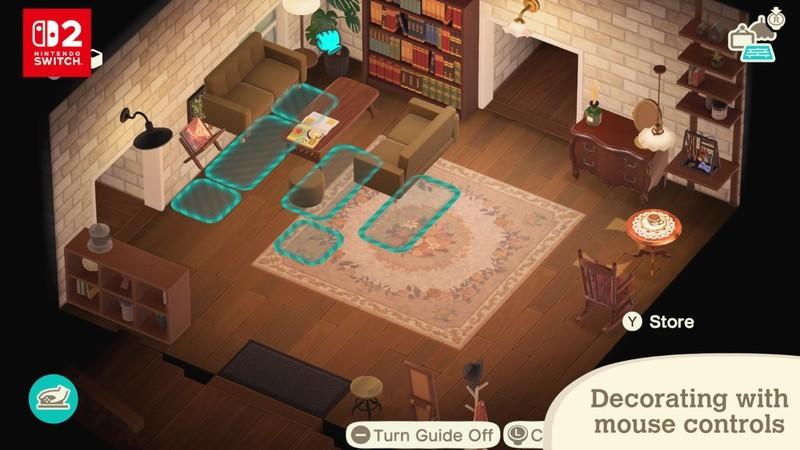 یک اسکرین شات از کنترل های Animal Crossing Switch 2 در Animal Crossing: New Horizons آپدیت 3.0 در حال استفاده در حین کارگردانی از تریلر معرفی.