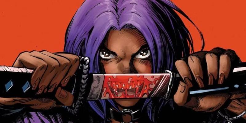 Bloodline holding a sword in a Marvel comic, یکی از خون آشام های مارول در Blade.