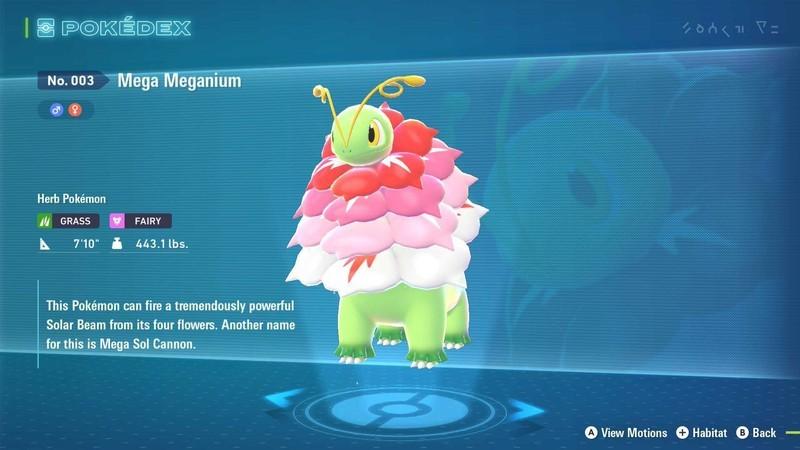 Mega Meganium یکی از اشکال تکامل یافته برای بهترین استارتر Pokemon Legends: Z-A