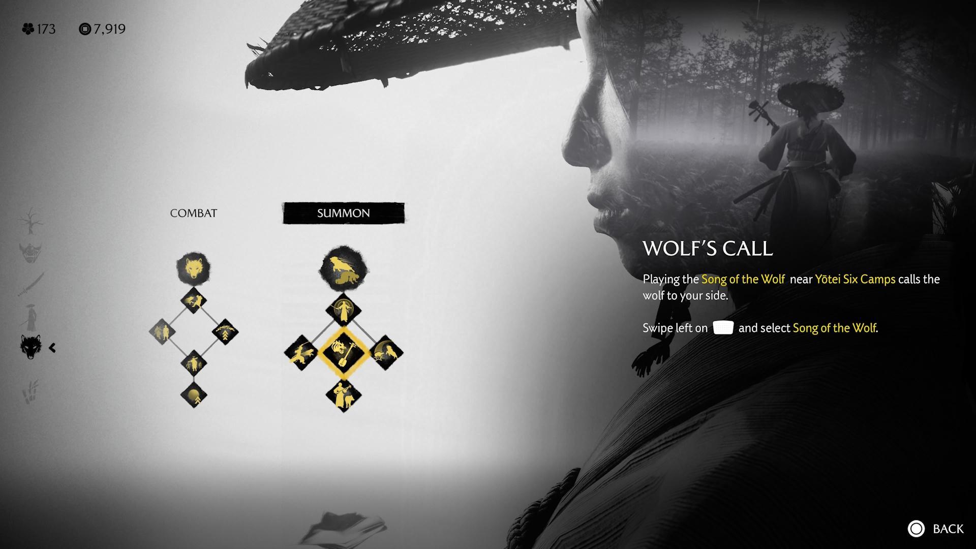 بهترین مهارت های Ghost of Yotei: Ghost of Yotei screenshot of Wolf skills menu