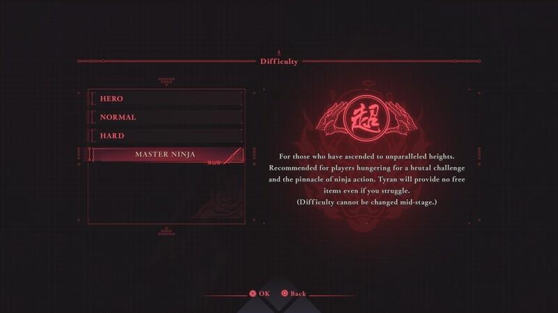 انتخاب درجه سختی Ninja Gaiden 4