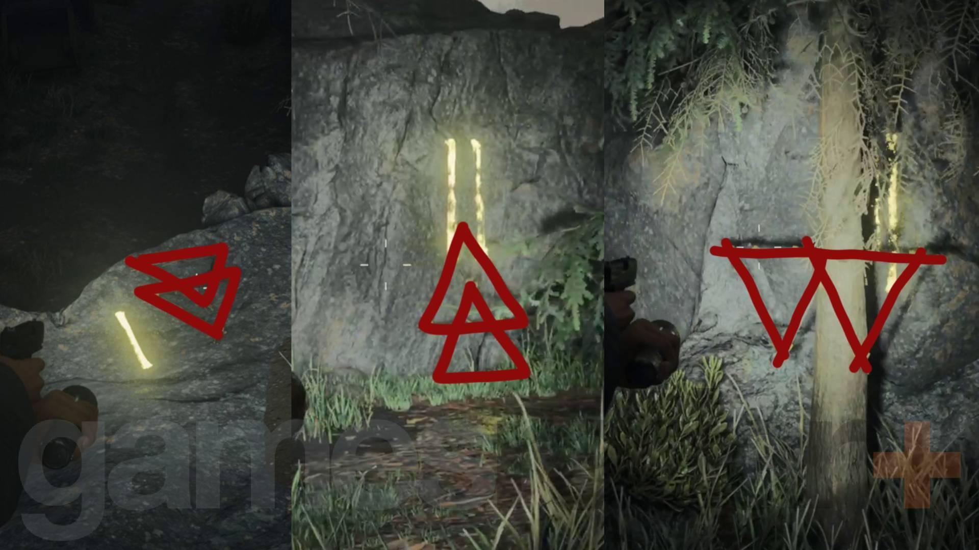 نمادهای رنگ زرد مخفیگاه فانوس دریایی Watery Alan Wake 2 راه حل جعبه مخفی