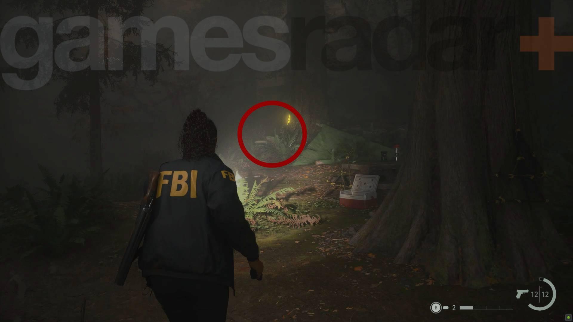 مخفیگاه کمپ Alan Wake 2 راه حل جعبه مخفی Streamside
