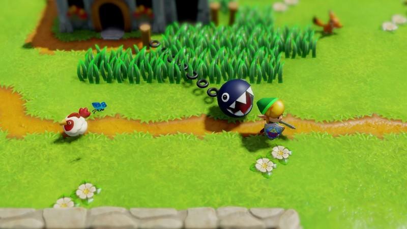 بهترین بازی های Zelda: اسکرین شات Link's Awakening لینک رو در حال فرار از یک Chain Chomp نشون میده