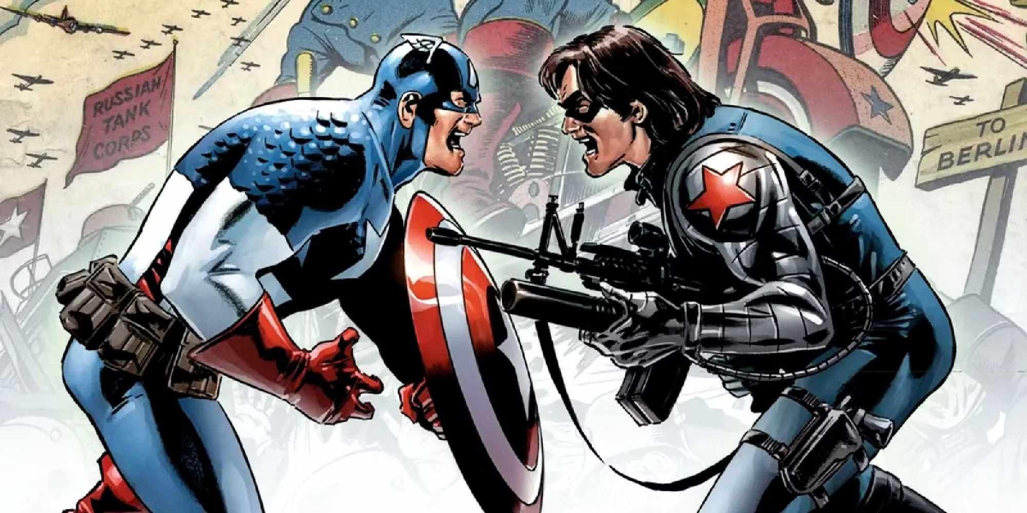 تحول شخصیت های Marvel: Bucky Barnes aka Winter Soldier and Steve Rogers fight in Captain America Vol 5 #14