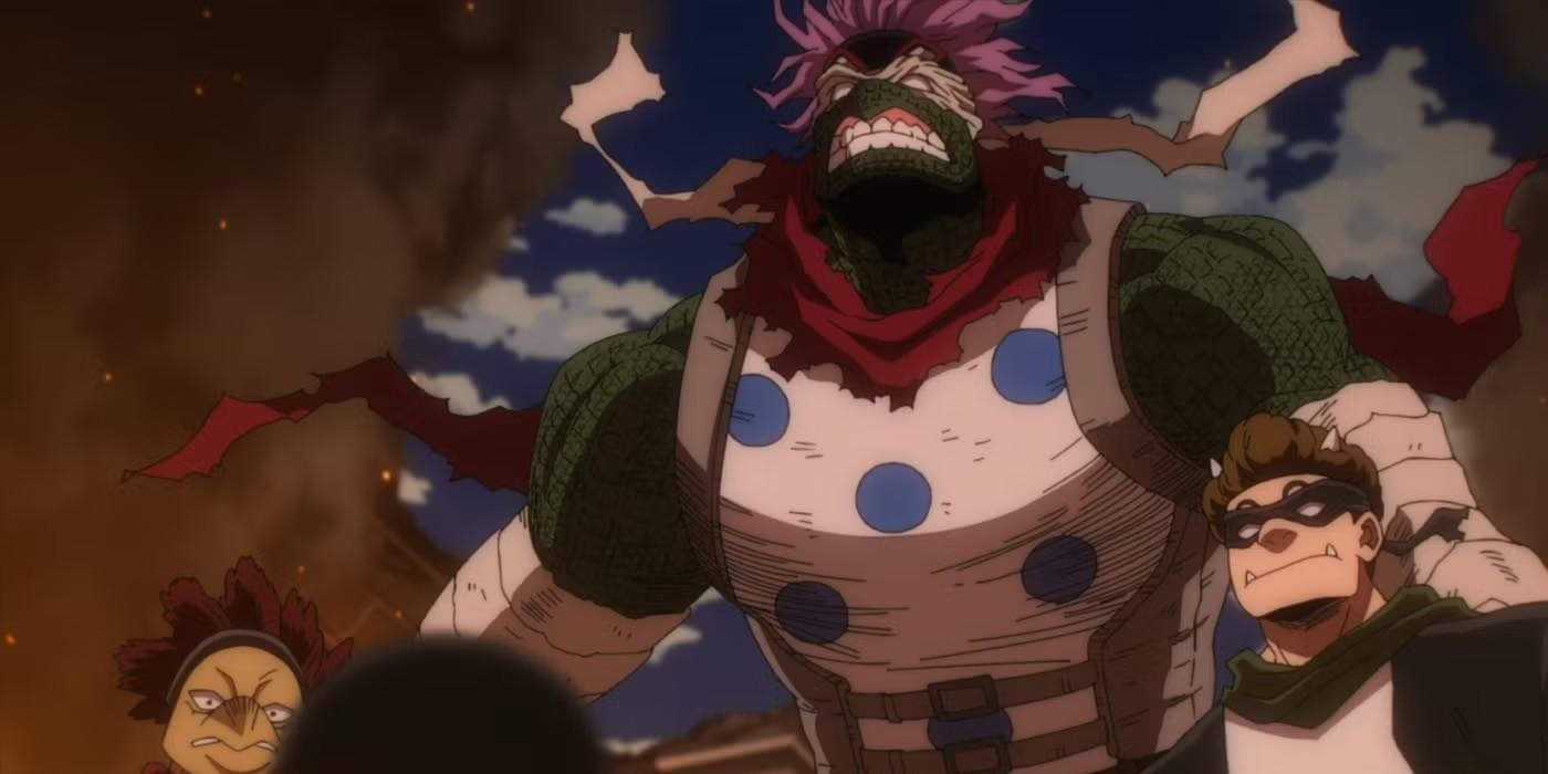 اسپینر در حال استفاده از کوئیرک Body Bulk که از All for One گرفته بود، یکی از قوی ترین ویالن های My Hero Academia