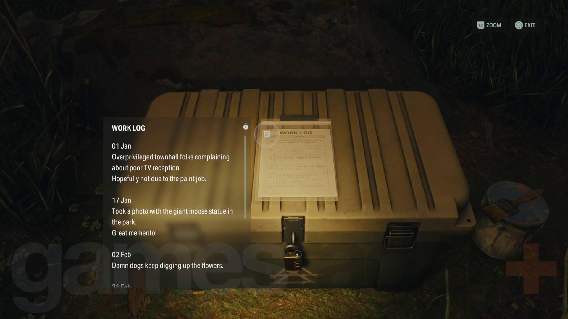 مخفیگاه پشت ایستگاه کلانتری Bright Falls Alan Wake 2 راه حل جعبه مخفی