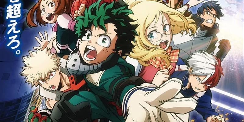 دکو از My Hero Academia بهترین ها دستش رو دراز می کنه و در کنار سایر شخصیت های فیلم فریاد می زنه.