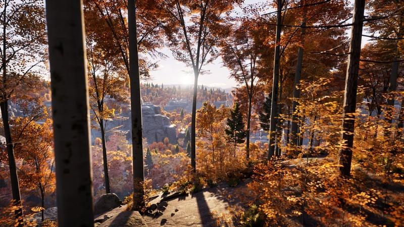 اسکرین شات اول شخص از بازی Prologue: Go Wayback که مردی را با قطب نما در یک جنگل برفی نشان می دهد - Minecraft واقع گرایانه سازنده PUBG