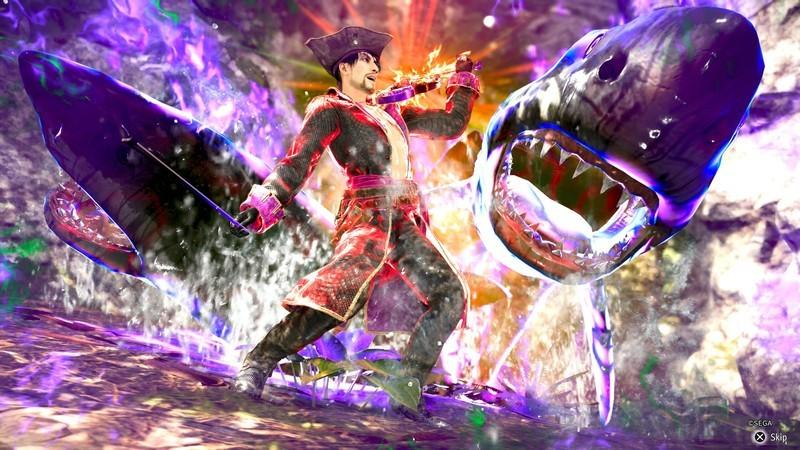 Majima summons spirit sharks to battle in Like a Dragon: Pirate Yakuza in Hawaii, یکی از بهترین بازی های Yakuza