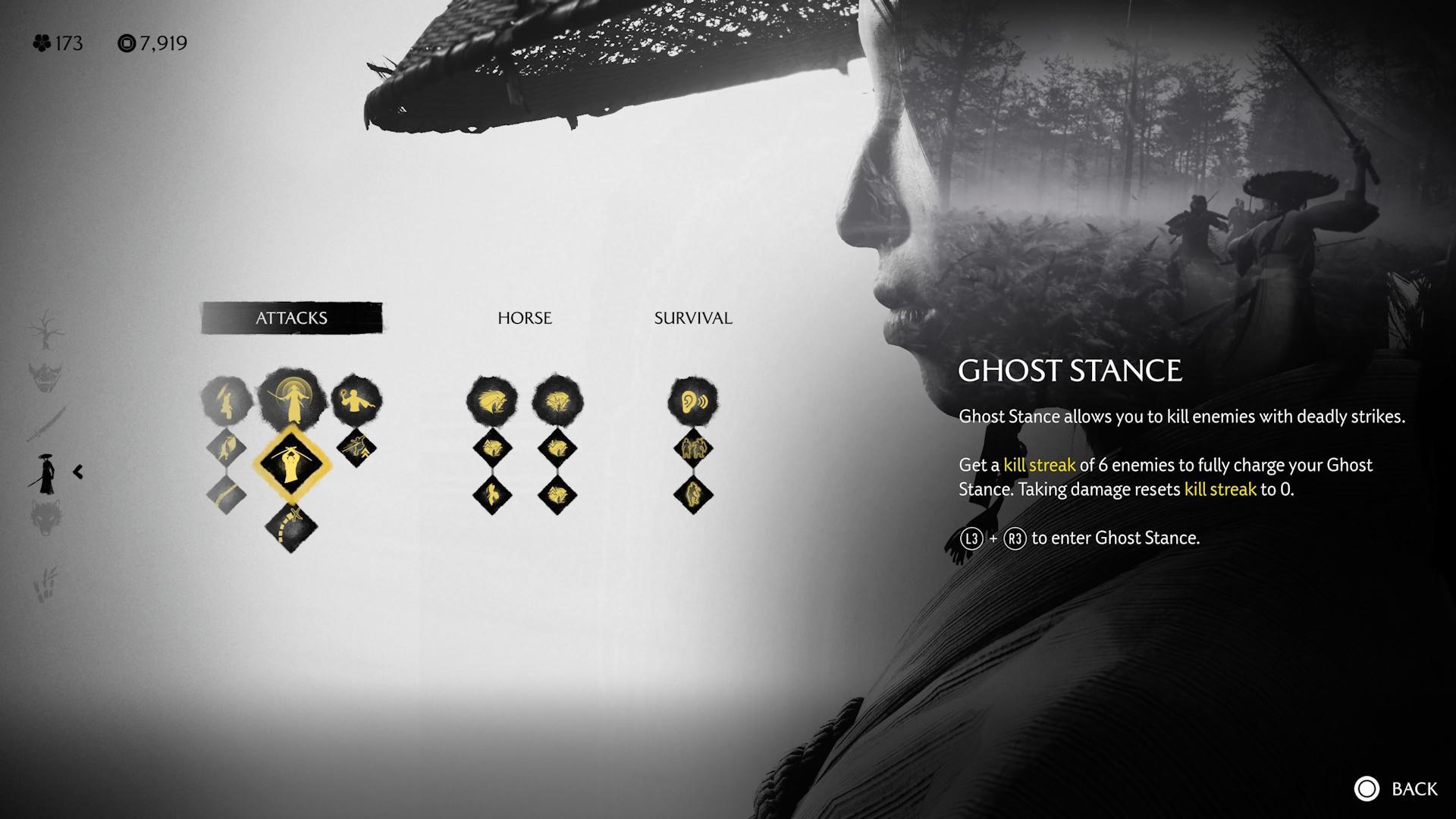 بهترین مهارت های Ghost of Yotei: Ghost of Yotei screenshot showcasing Ghost Stance