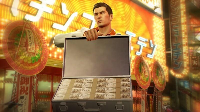 Kiryu opens up a briefcase full of money in Yakuza 0 as he buys more property. این بازی از جمله بهترین بازی های Yakuza است.