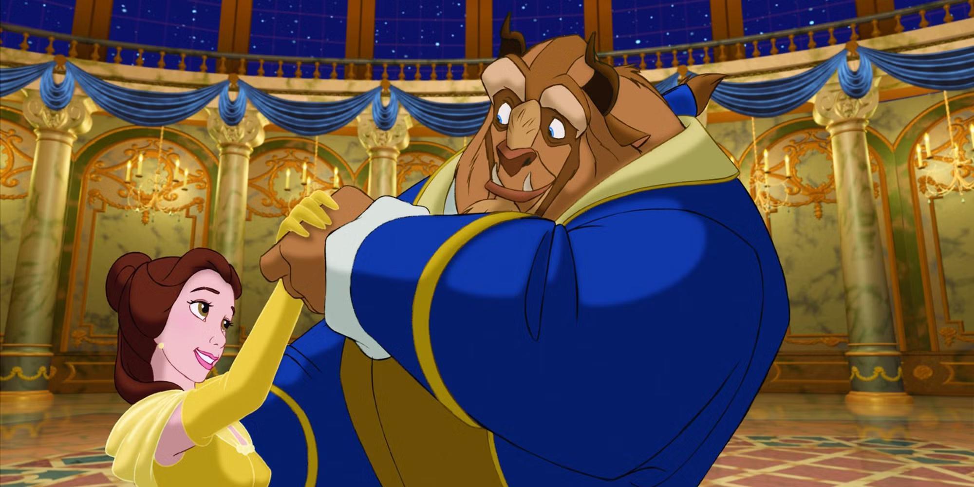 Belle and the Beast dancing in Beauty and the Beast, یکی از برترین فیلم های دیزنی دهه نود
