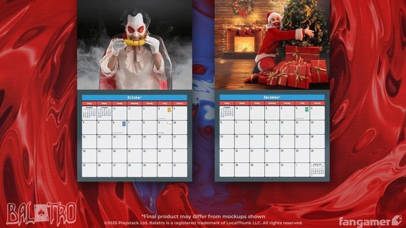 تصویری از تقویم Balatro با Ben Starr در نقش جیمبو برای سال 2026.