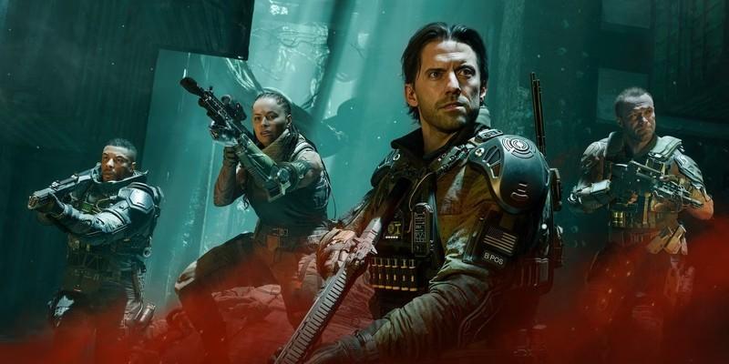 شخصیت های Call of Duty Black Ops 7 اسلحه به دست، آماده نبرد هستند.